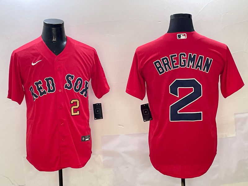 Men Boston Red Sox 2 Bregman Red Game 2025 Nike MLB Jersey style 3
